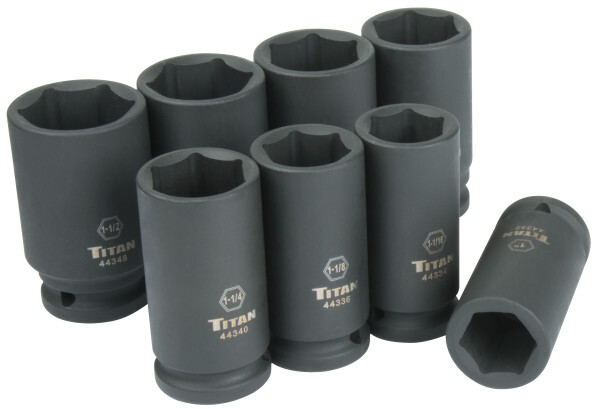 Titan 44300 8-Piece 3/4″ Drive SAE Deep Impact Socket Set