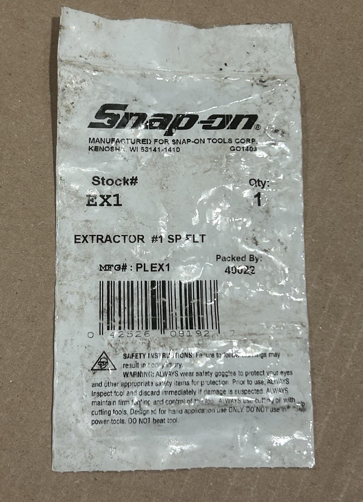 NOS. Snap On Tools EX-1 Extractor.