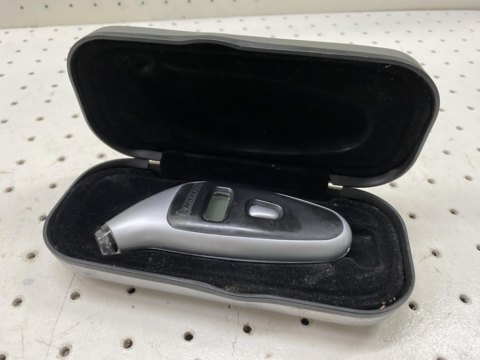 Michelin Digital Tire Pressure Gauge Silver With Case LED Light Display Auto