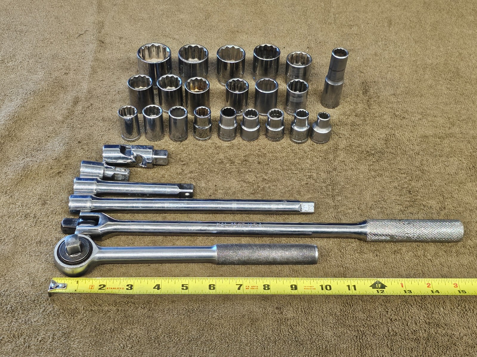 Kal Ratchet Socket Extension Set 1/2″ Drive 1-1/4 1/8 1/16 1″ 7/8 5/8 19/32 3/8″