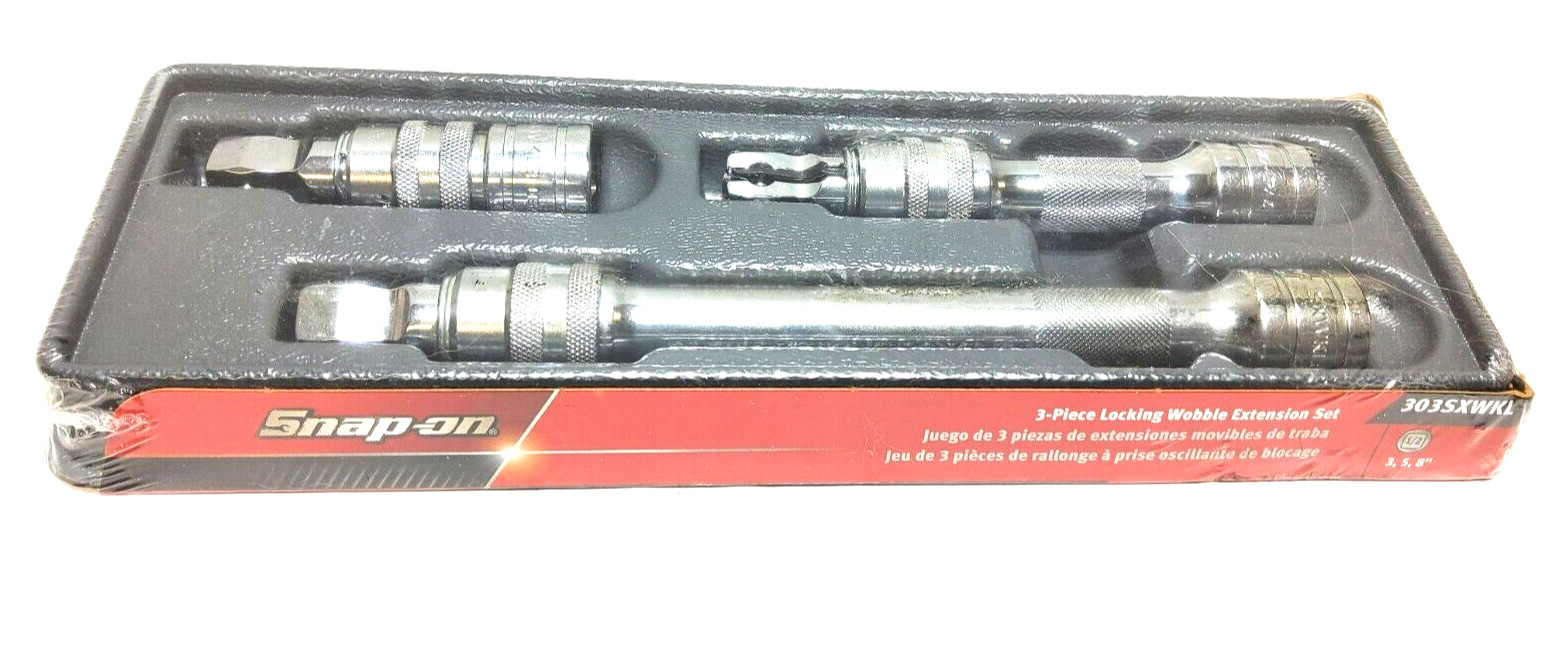 New Snap-on™ 303SXWKL 3pc 1/2″ Drive 3″ 5″ 8″ Locking Wobble Extension Set