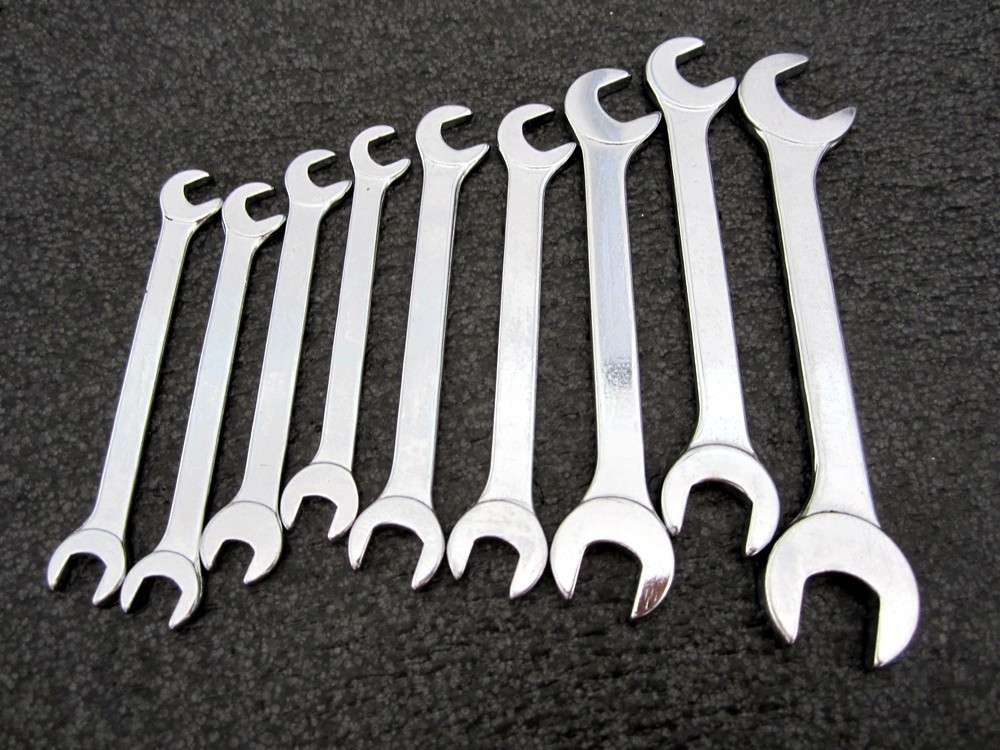 Vintage Bonney Tools 9pc Electrical Open Wrench Set No. 16 Made in USA