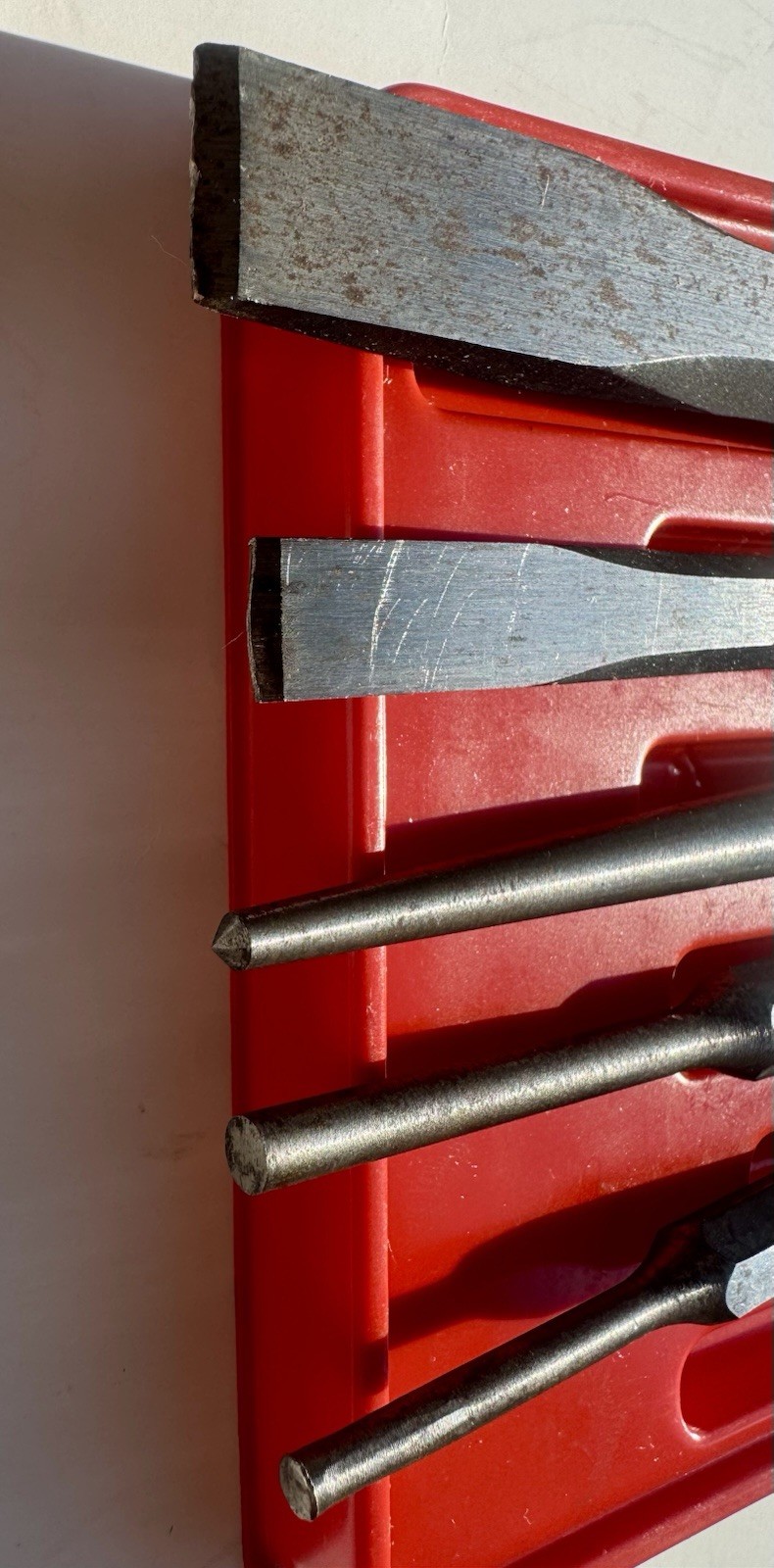 Snap-on 5 Pc Punch & Cold Chisel Set PPC106A PPC108A PPC816A PPC824A USA w/ Tray