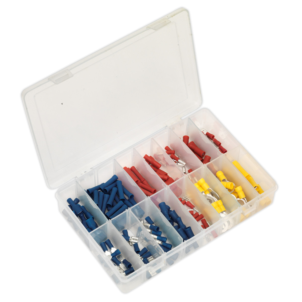 Sealey AB038MT Crimp Terminal Assortment 200pc Blue, Red & Yellow
