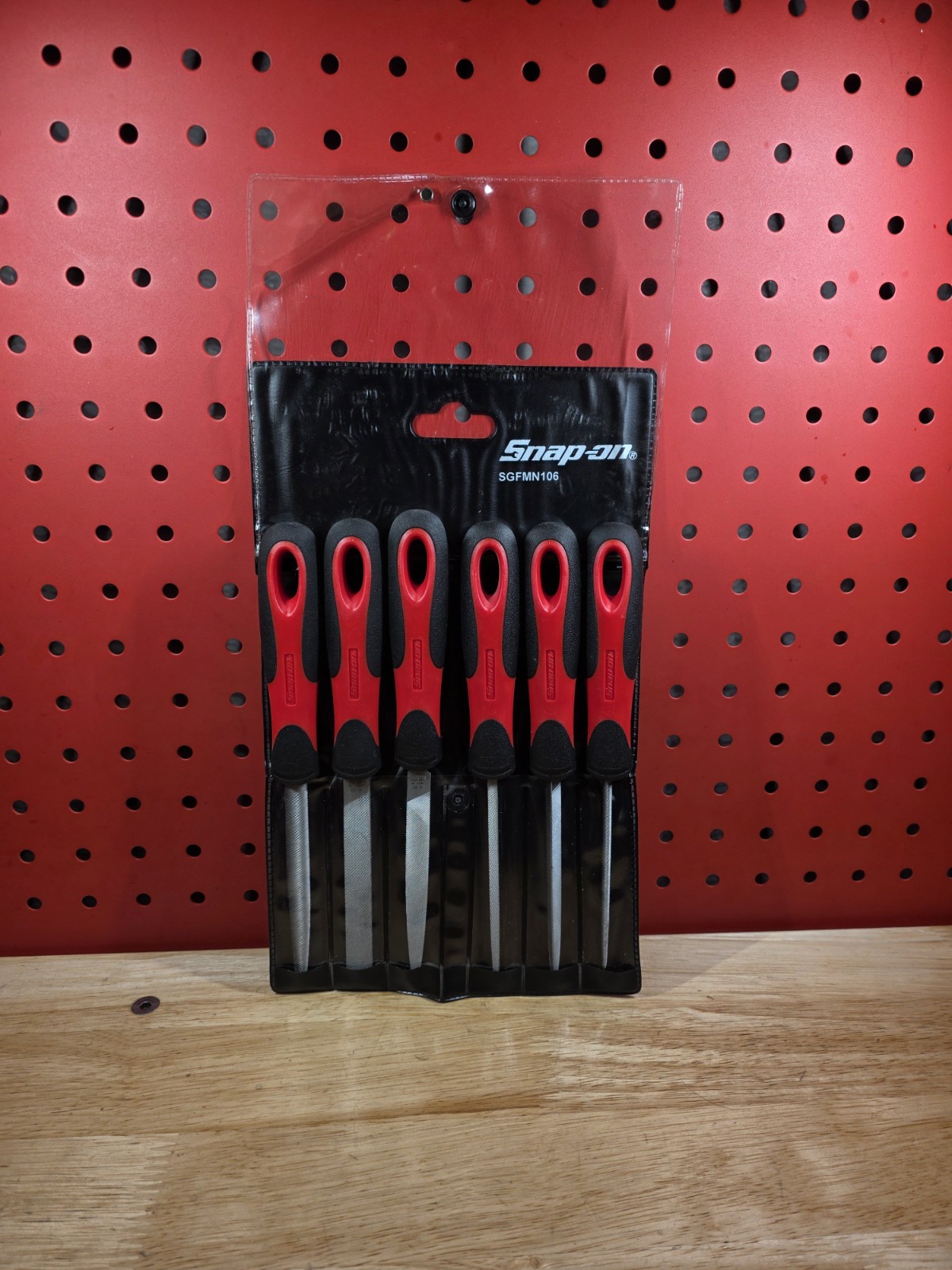 Snap-on Tools NICE SGFMN106 6-Piece Soft Grip Miniature File Set Red Handles