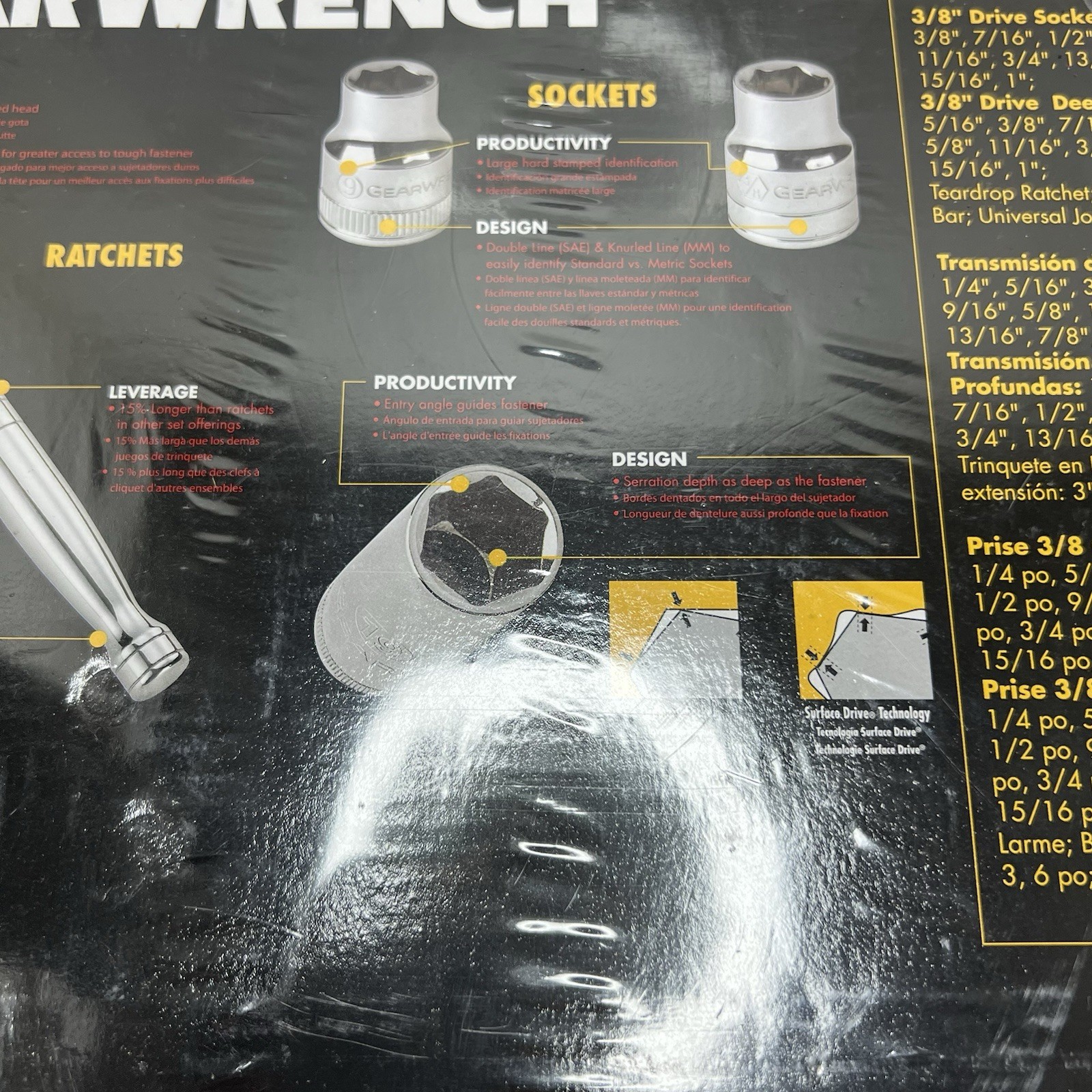 GearWrench 80569 30-Pc SAE 3/8″ Drive 6-Point Socket Mechanics Tool Set (Taiwan)