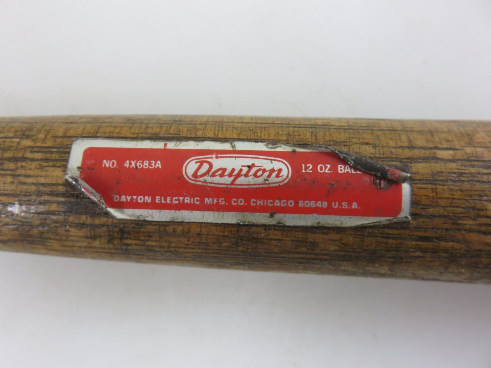 Dayton 4X683A 12oz Ball Peen Pein Hammer 13.5″ Long Wood Handle Vintage USA