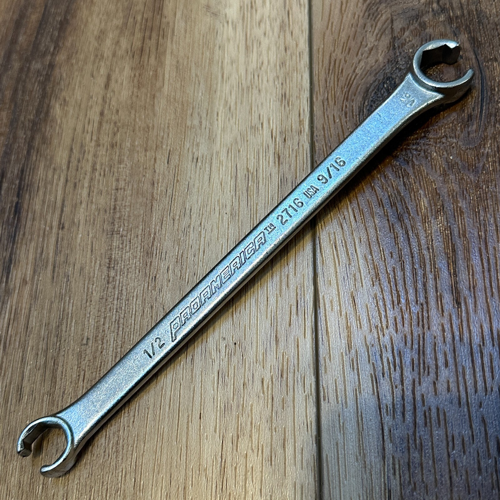 Proamerica USA 2716 1/2 x 9/16 In SAE Line Wrench Flare Nut Wrench 8″ Long