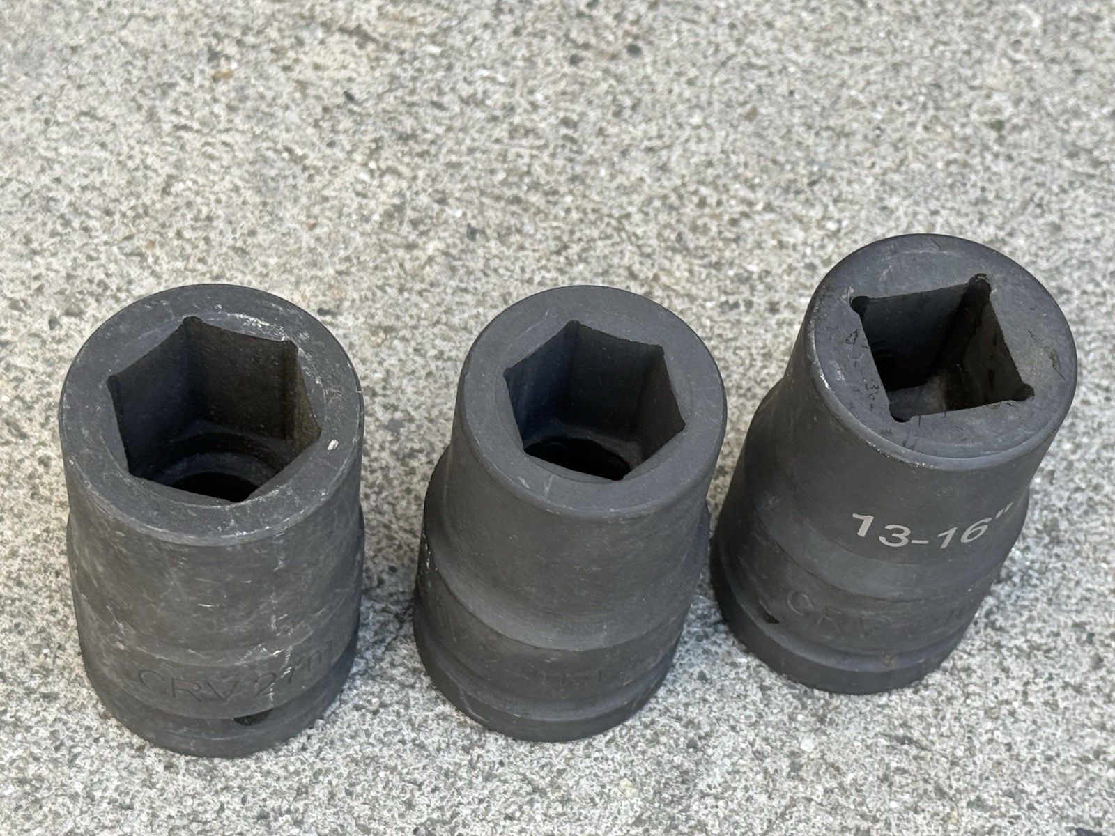 3pcs 1″ DR. 6 Point 24mm 27mm & 4 Pts 21mm 13/16” Budd Wheel Impact Socket Set