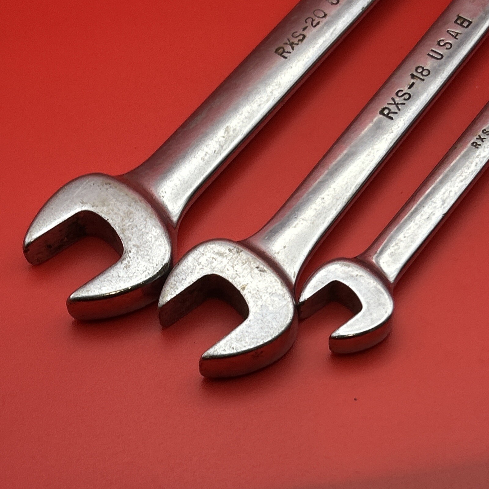 3 SNAP ON TOOLS 5/8″ 9/16″ 3/8” SAE OPEN END FLARE NUT WRENCH RXS20 RXS18 RXS12
