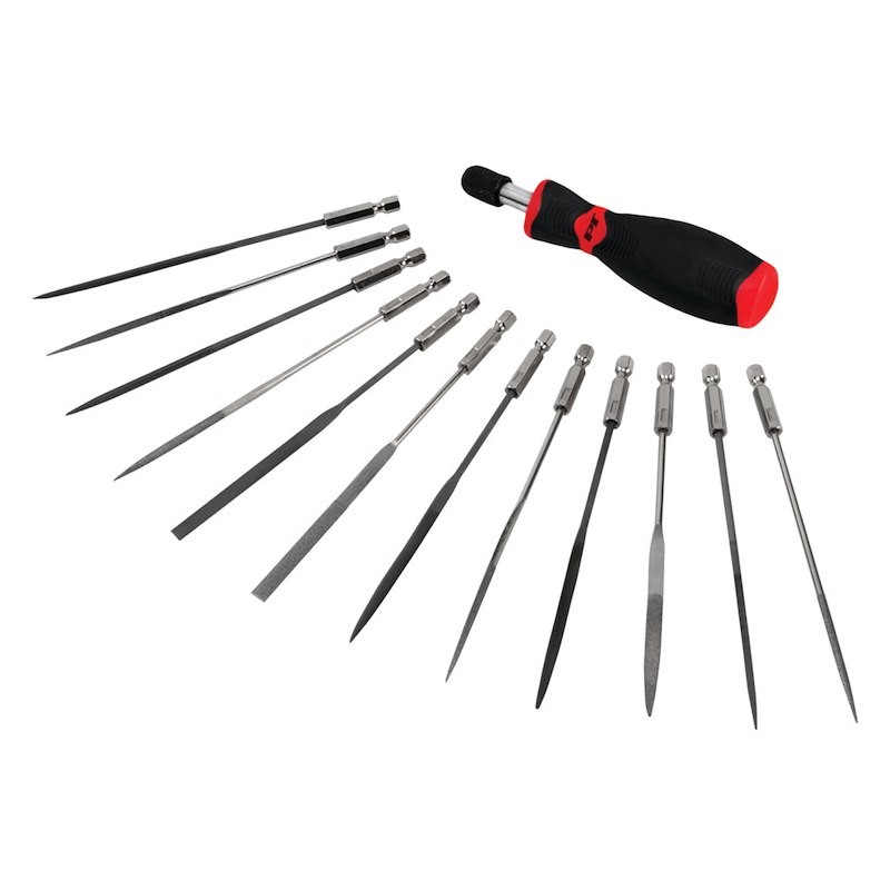 Performance Tool W5391 Metal File; Micro File Set; 1/4 Inch Hex Shank; Non-Slip