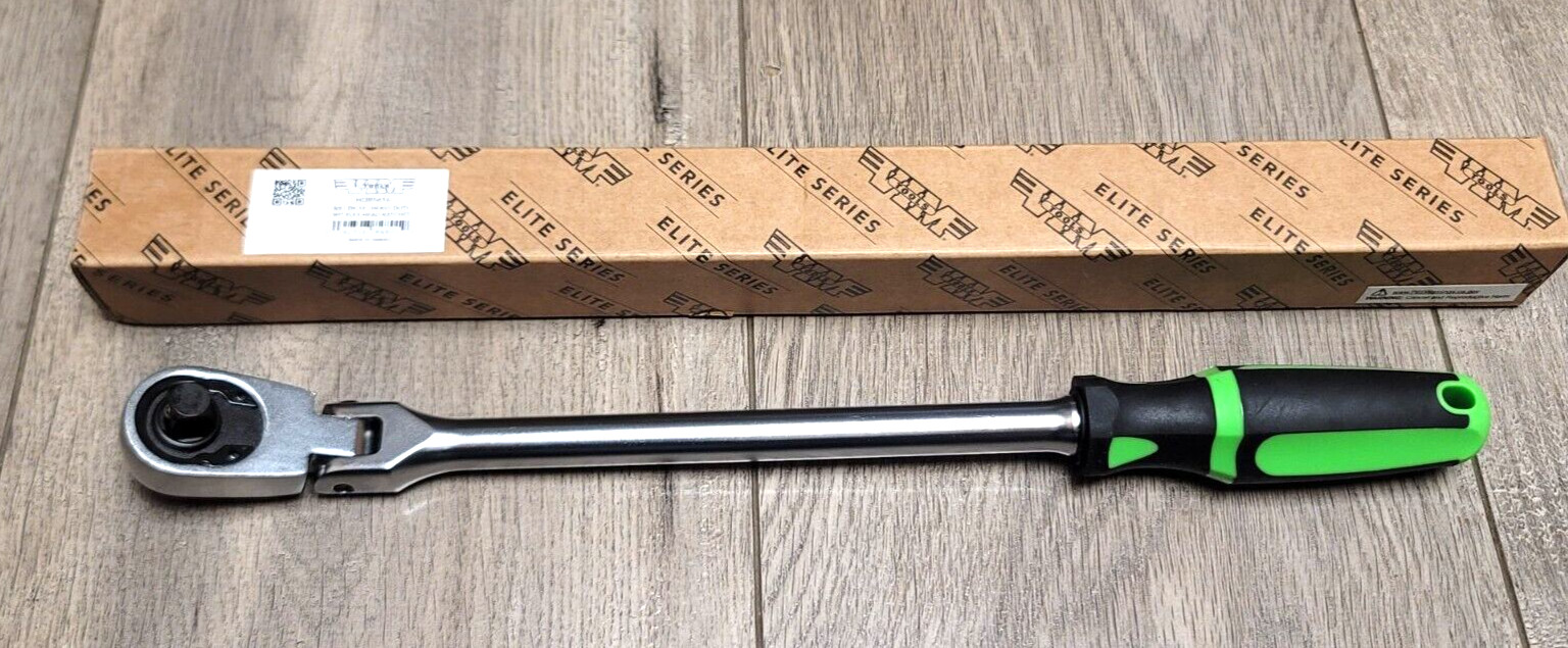 VIM PRO 90T 3/8″ drive 14″ Long Flex Head Ratchet w/ Soft Grip Handle #HDRF614