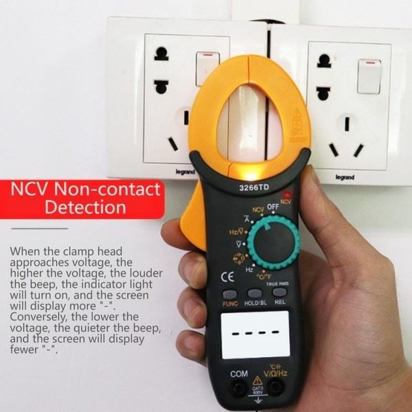 3266TD Clamp Multimeter True RMS AC DC Voltage Current Testing with NCV