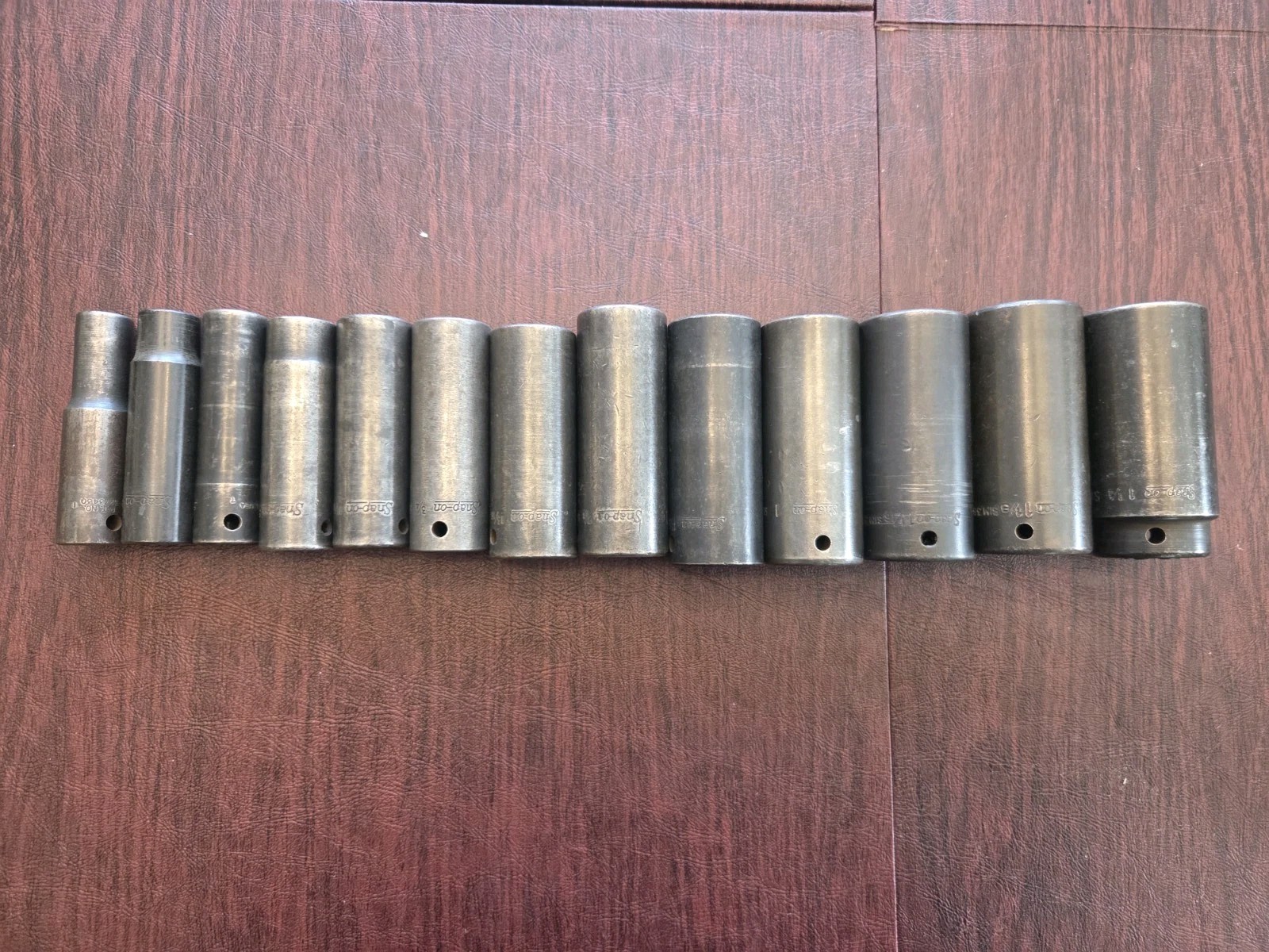 Snap On Tools Large 13 Piece Deep SAE 6 Point Impact Socket Set 7/16″ TO 1-1/4″