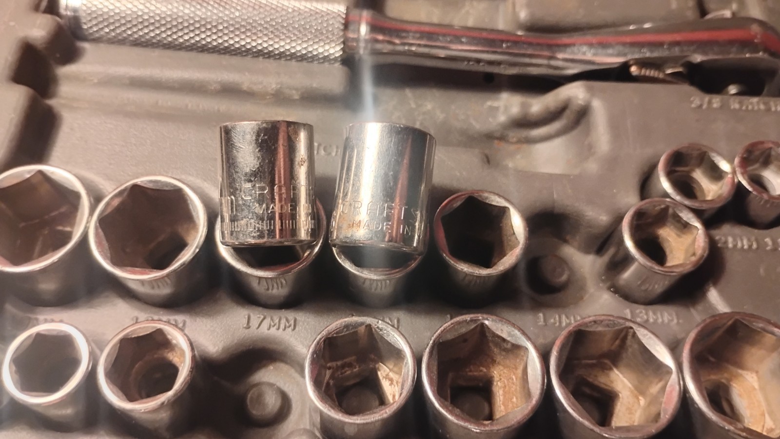 HUGE KD/Craftsman Set. Missing 2 Pieces. Half Inch, 3/8, Quarter Inch Socket Set