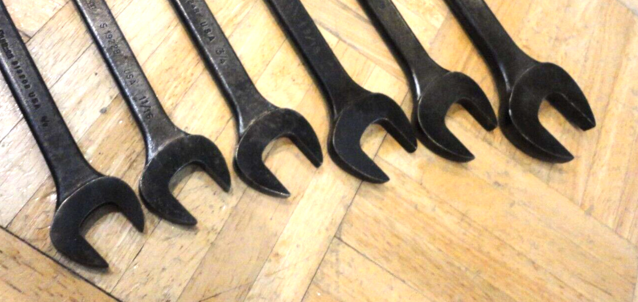 SNAP-ON TOOLS 6 PIECE SAE. OPEN-END WRENCH SET 9/16 -5/8 TO 15/16-1 INCH