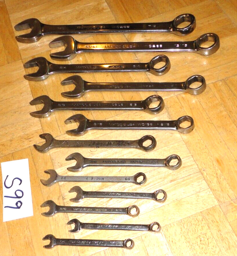 MATCO TOOLS 13 PIECE SAE. SHORT COMBINATION 6 POINT WRENCH SET 1/4 TO 7 /8
