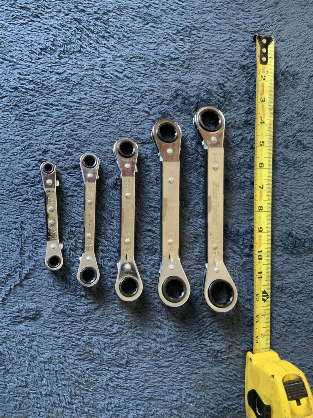 Blue Point Ratcheting Wrench Set, Sae…5pc….buffed Marks…..vv
