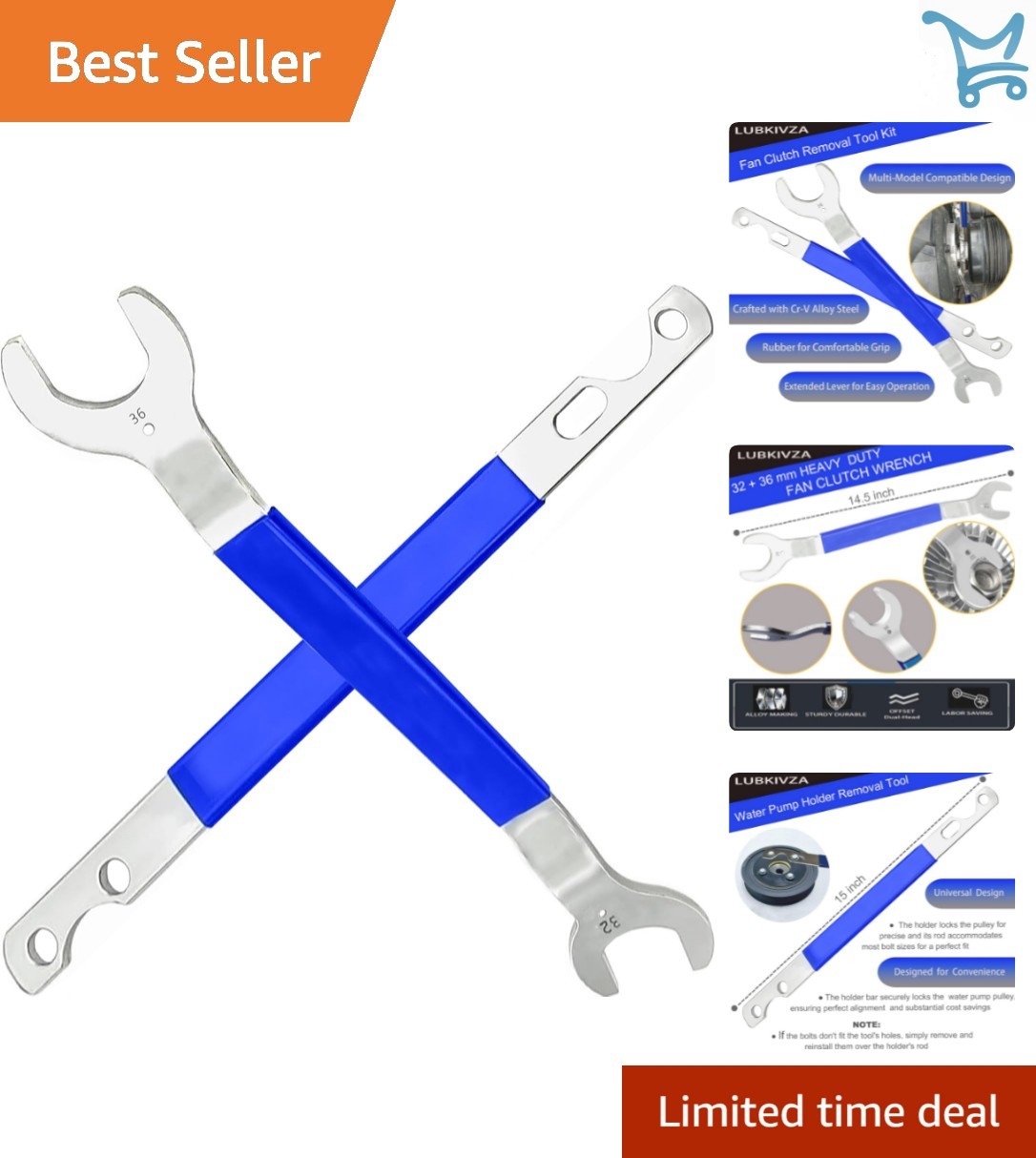 Fan Clutch Removal Tool Kit Wrench Set for BMW Ford GM Dodge Chevy Jeep