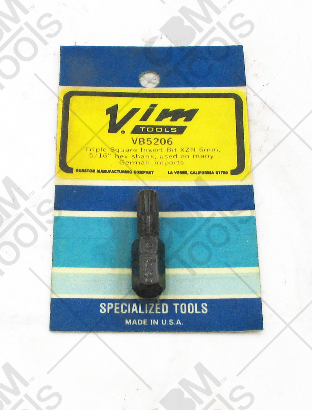 VIM Tools VB5206 6mm Triple Square Insert Bit 5/16 Hex Shank German Import