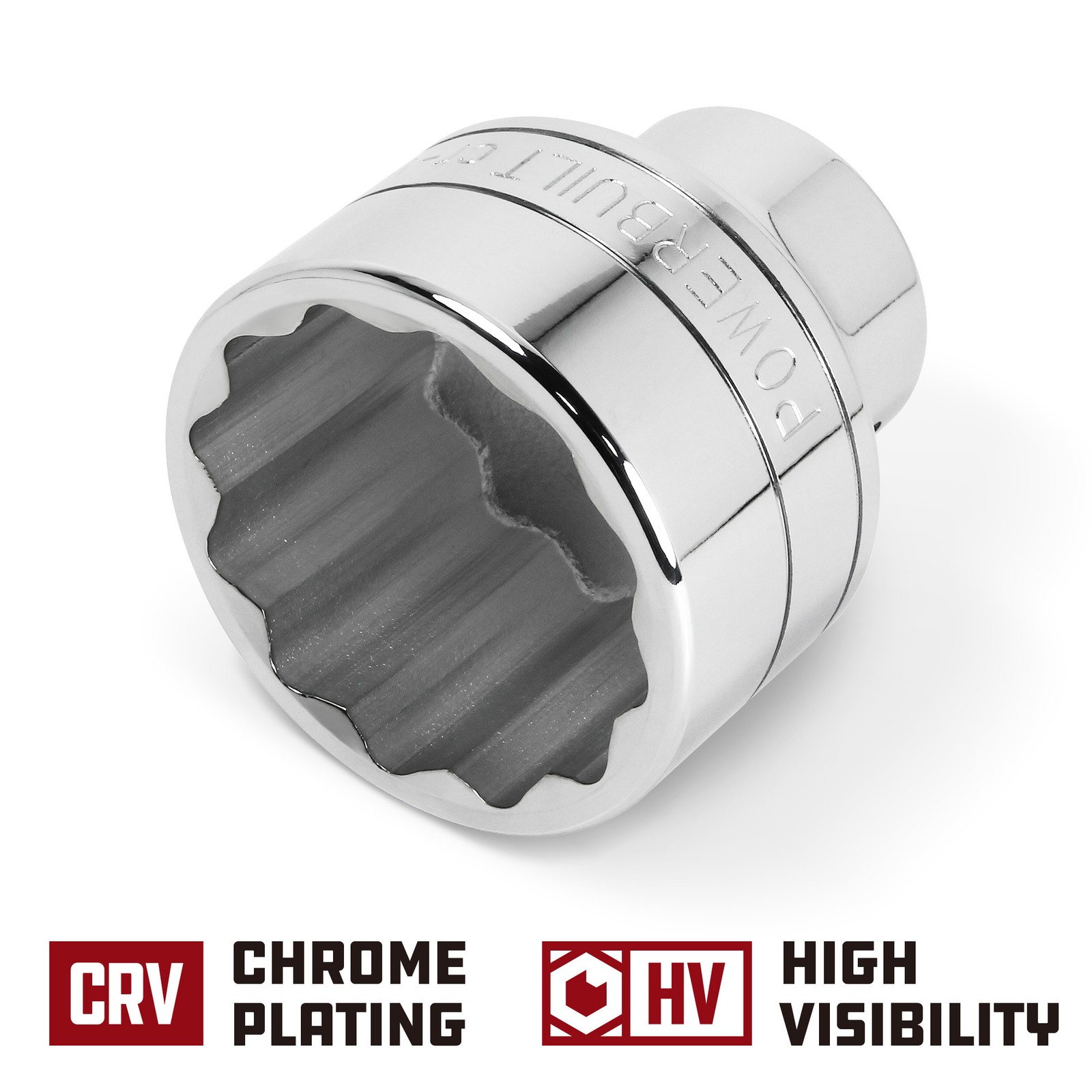 Powerbuilt 3/4 Inch Drive x 2-1/4 Inch 12 Point Shallow Socket – 643222