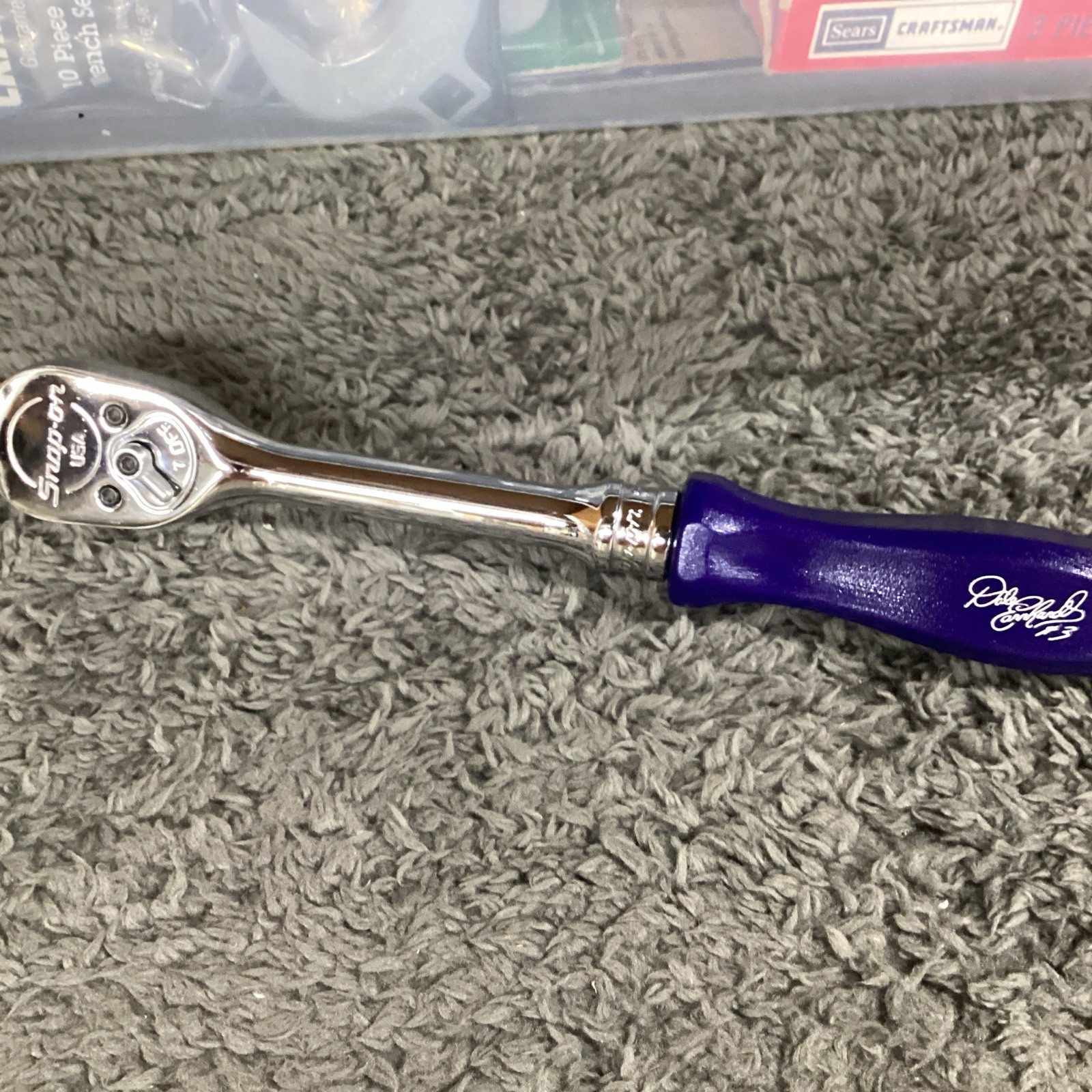 Snap On Dale Earnhardt Jr 3/8″ Drive Blue Handle Ratchet F836 NEW