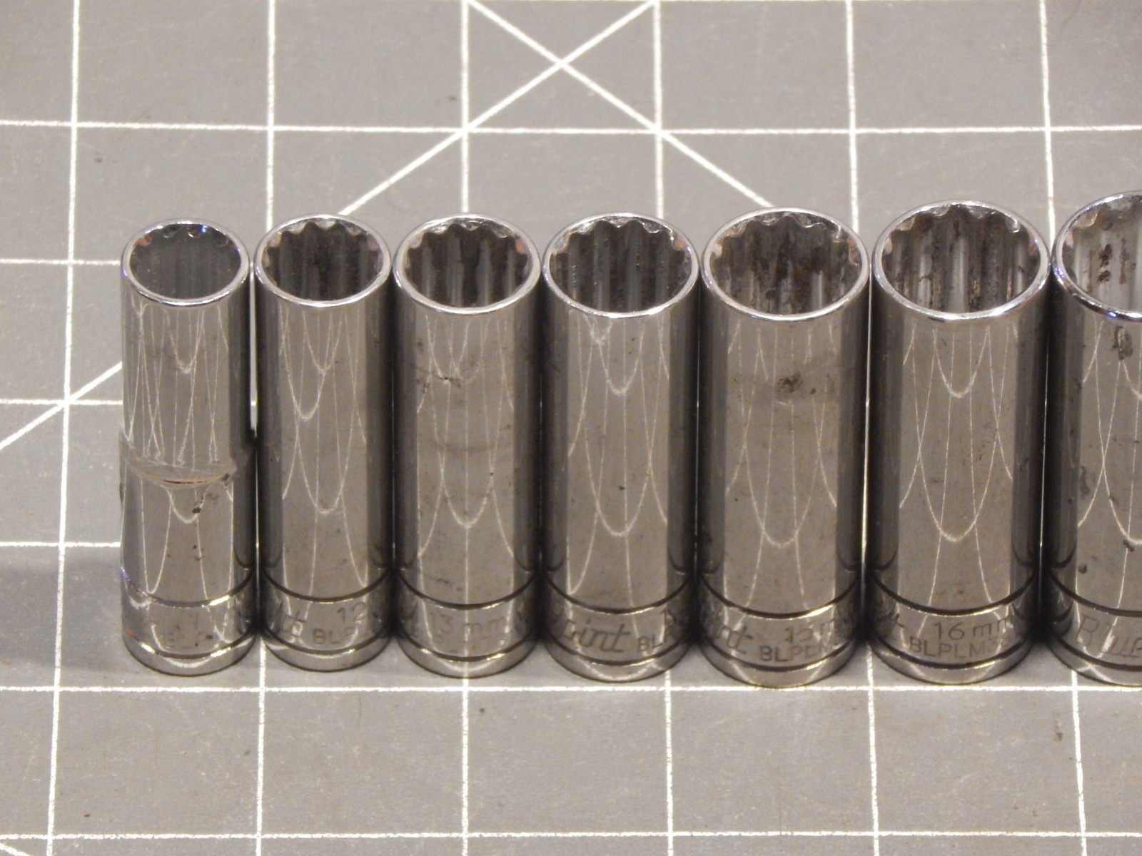 Blue Point 13 OF 15 Pc Metric 3/8″ Drive Deep Socket Set 10MM 24MM 12Pt Dr