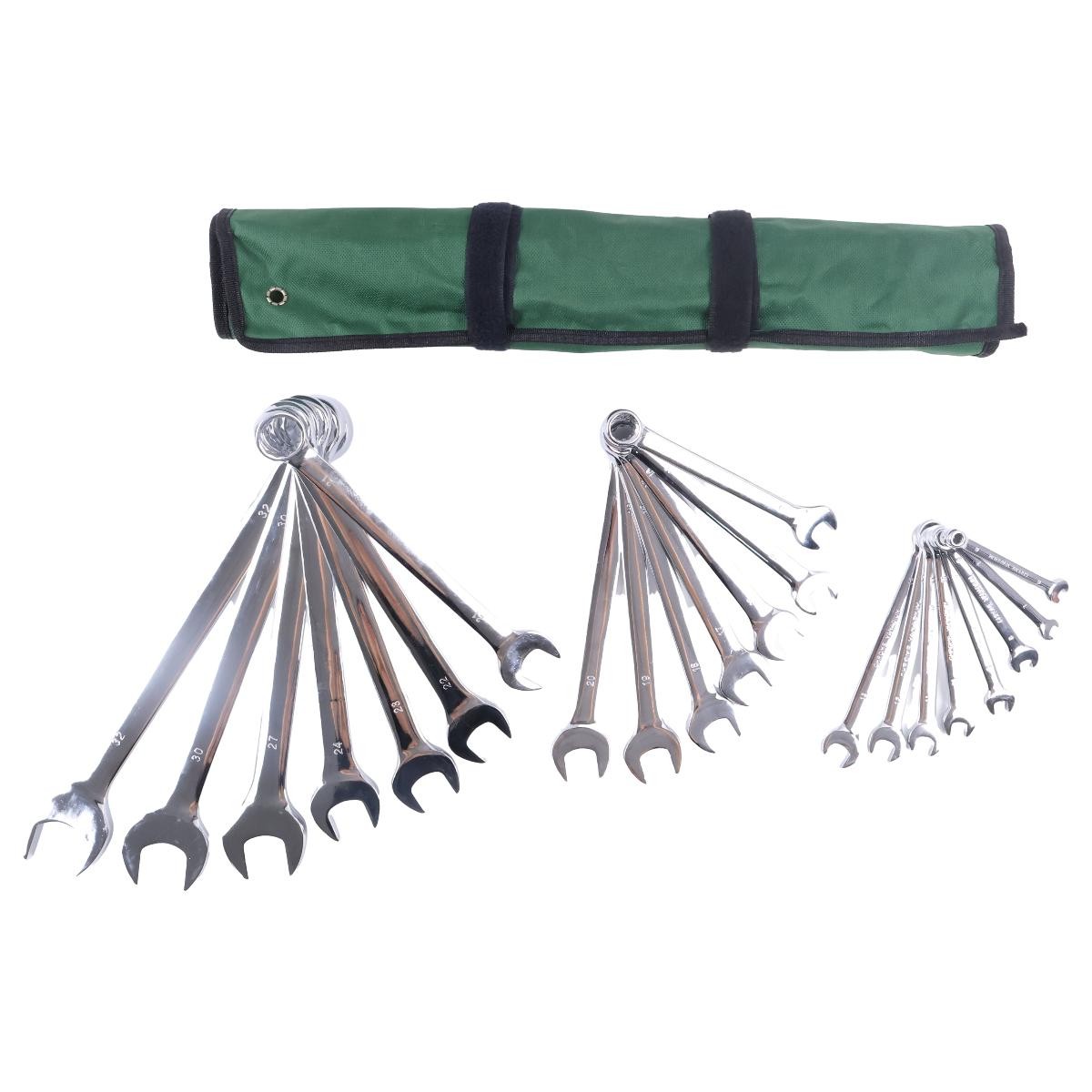22 Pieces Metric Full-Polished Combination Wrench Set TY19977 for John Deere