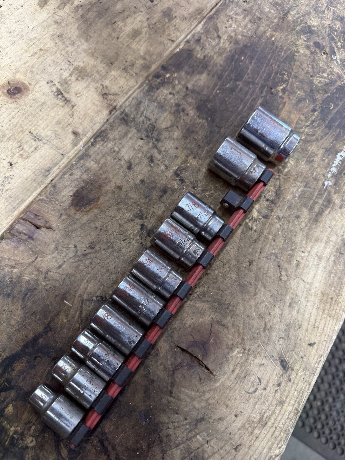 Matco 10pc 1/2 Drive 6 Point Socket Set SAE 7/16” To 1 1/8”