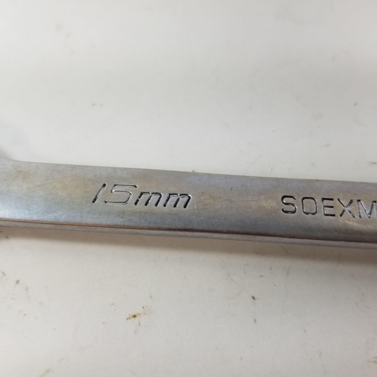 Snap On USA 15MM 12PT Metric Flank Drive Plus Chrome Combination Wrench SOEXM15