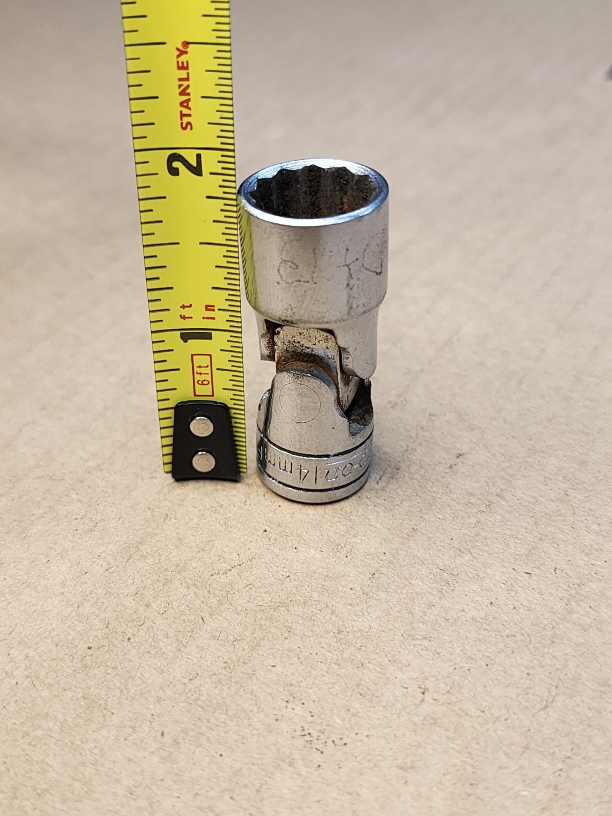 USED SNAP ON 14MM 3/8 IN. DR. UNIVERSAL 12 PT. SOCKET, PART #FU14M