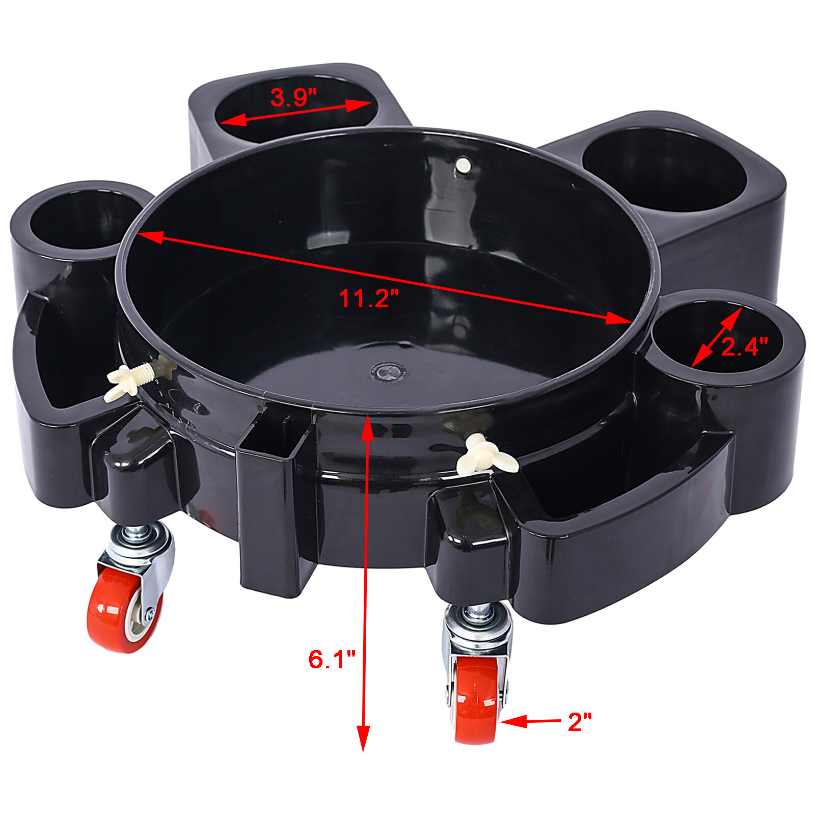 Set of 2 Bucket Dolly 5 Gallon Rolling Bucket Dolly w/ 5 Rolling Swivel Casters