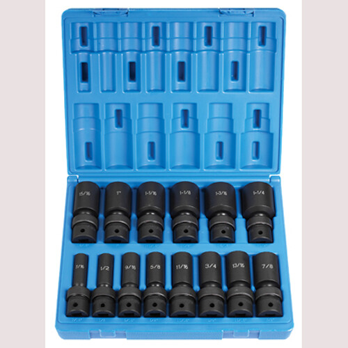 Grey Pneumatic 1314UD 1/2″ Drive 14 Pc. Deep Length Fractional Univ. Set