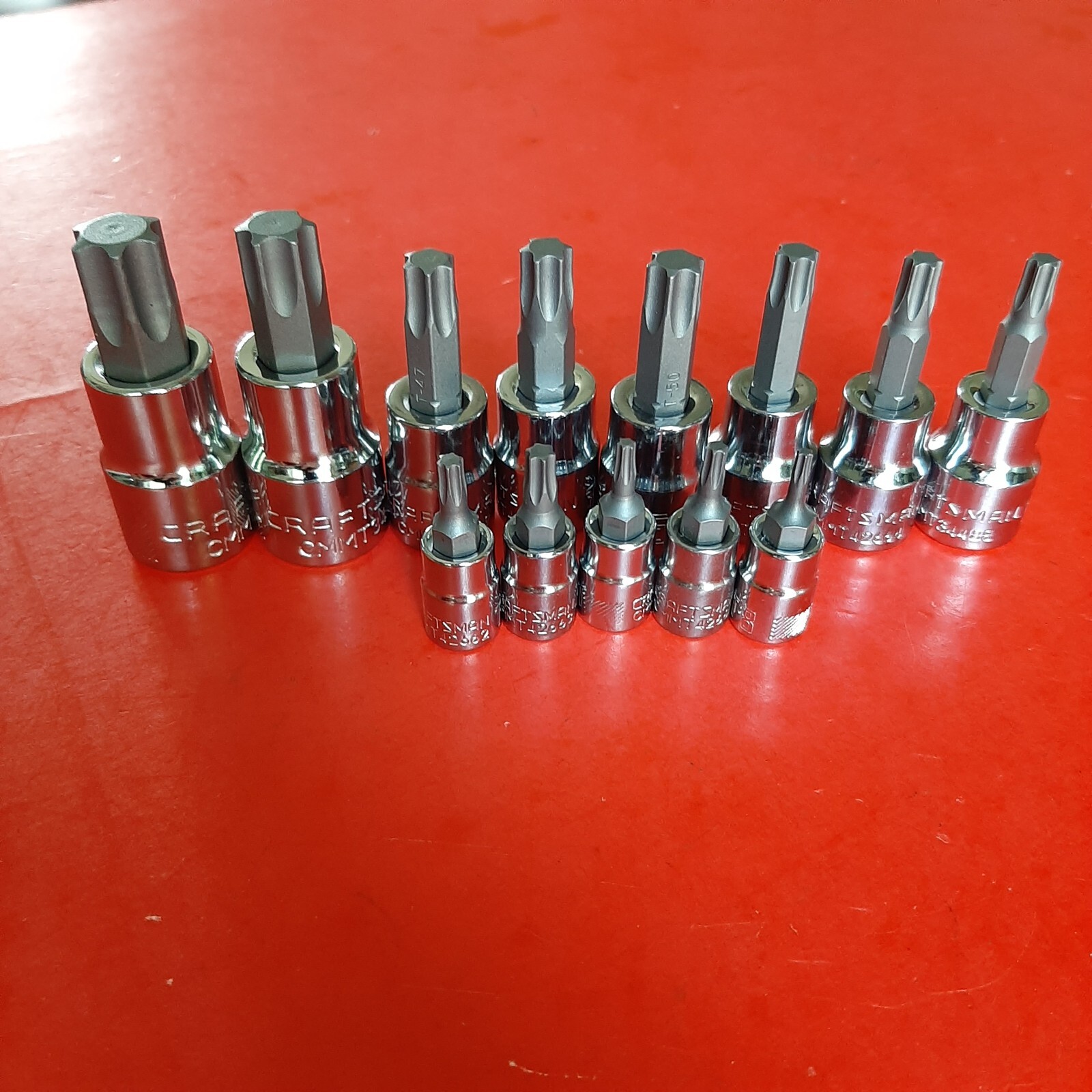 NEW CRAFTSMAN TOOLS 13 Piece 1/4 3/8 1/2 Drive Torx Bit Driver Socket Set T8-T60