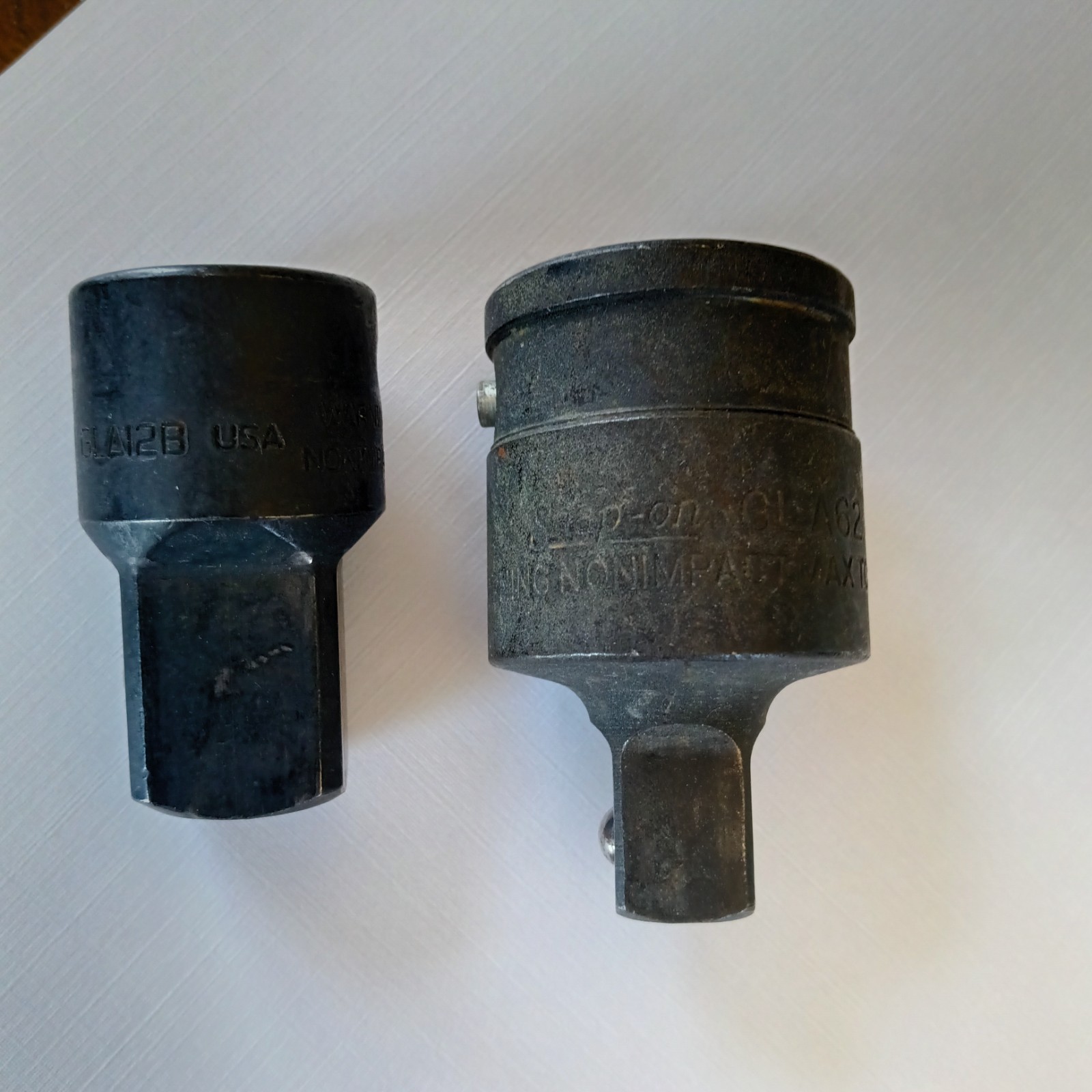 Snap-On GLA12B AND GLA62 1/2″ to 3/4″socket adapters black oxide