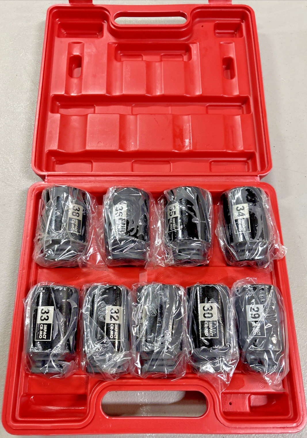 9PCS 1/2″Dr. Deep Spindle Axle Nut Impact Socket Set, CR-MO, Metric Large Socket