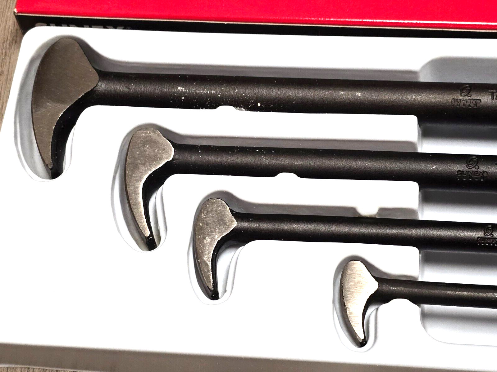 Sunex Tools 4pc Rolling Head Pry Bar/ Line Up Bar Set 6″, 12″, 16″ & 20″ #9804