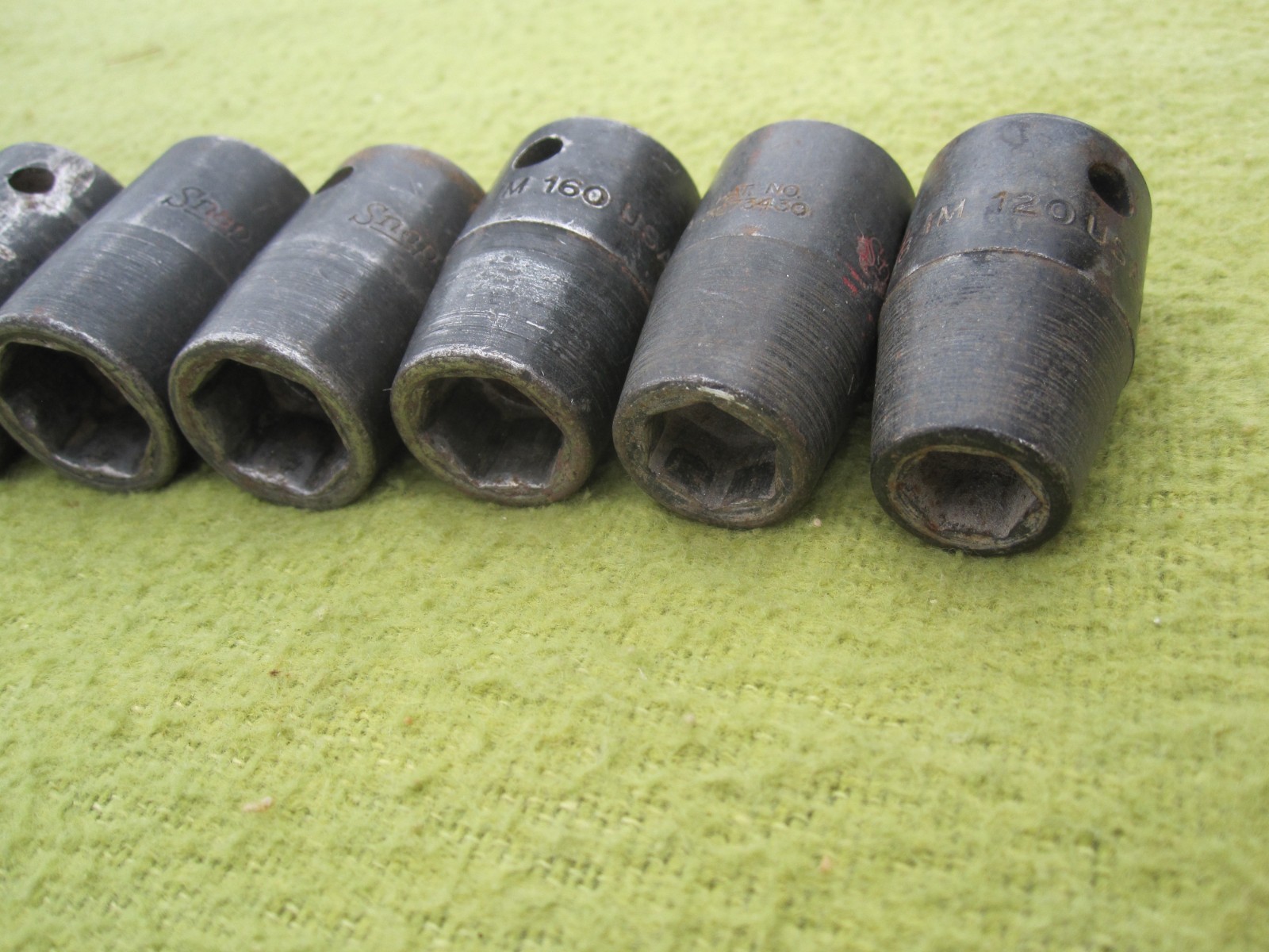 Snap-on 1/2″ Drive 11pc SAE Inch 6pt Deep Socket Set 3/8 to 1 in USA