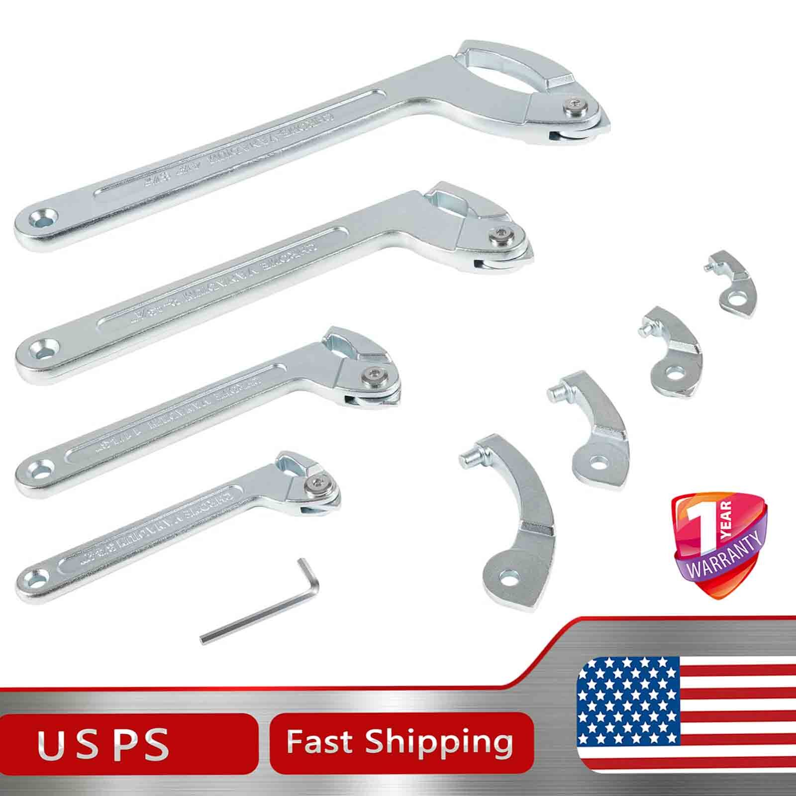 8 Pack Adjustable Hook C Pin Spanner Wrench Tool Set Nut Wrench 3/4″ to 6-1/10″