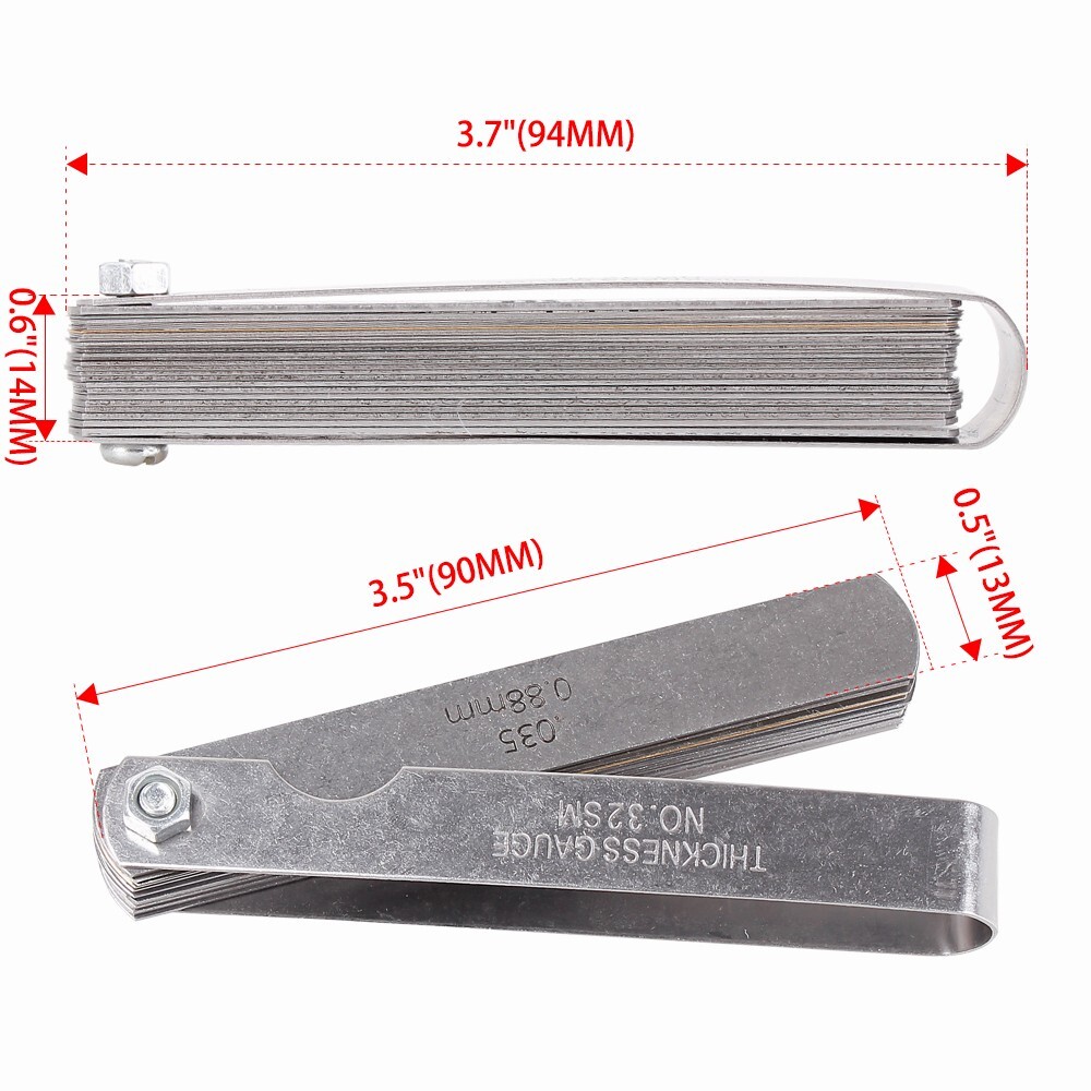 Spark Plug Gap Tool & 32 Blades Metric Feeler Gauge Gap Filler Measuring Tools