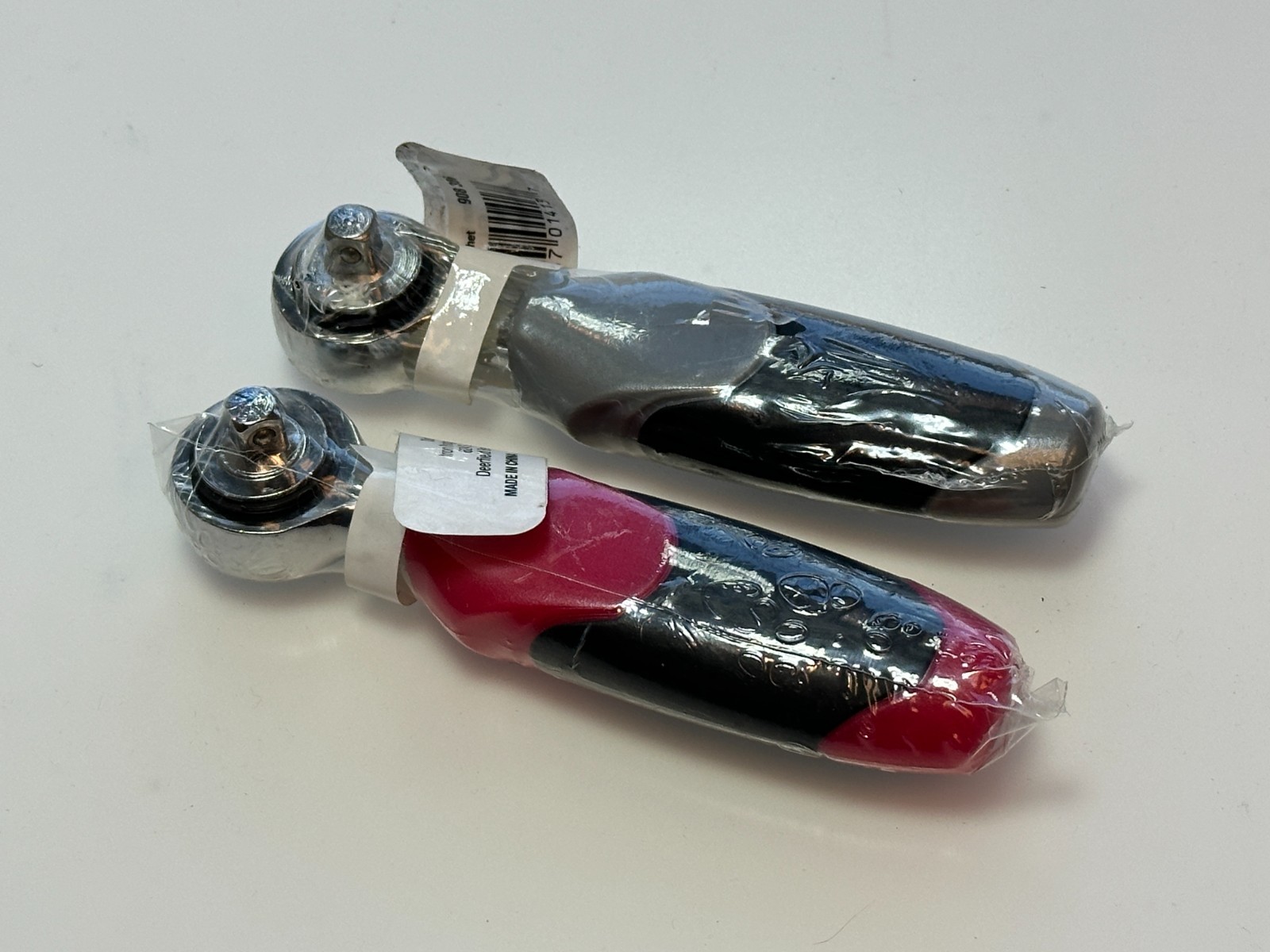 2pc Red/Gray 1/4″ Drive STUBBY Short Ratchet Set Lot, NEW in Plastic