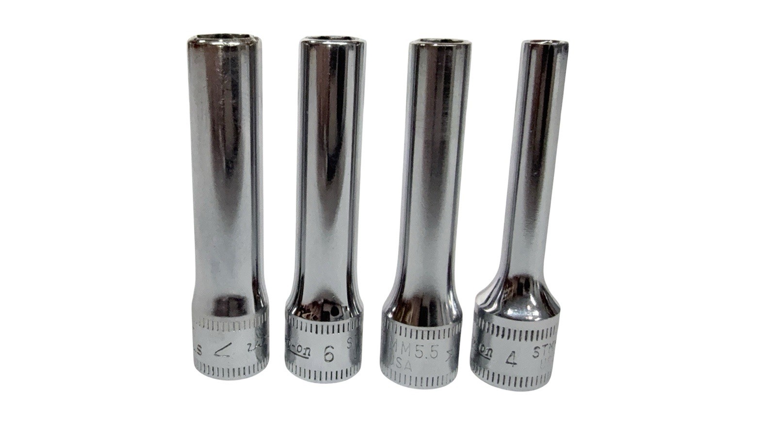 Snap-On 1/4” Drive Metric Flank Drive 6pt Socket Set Chrome USA