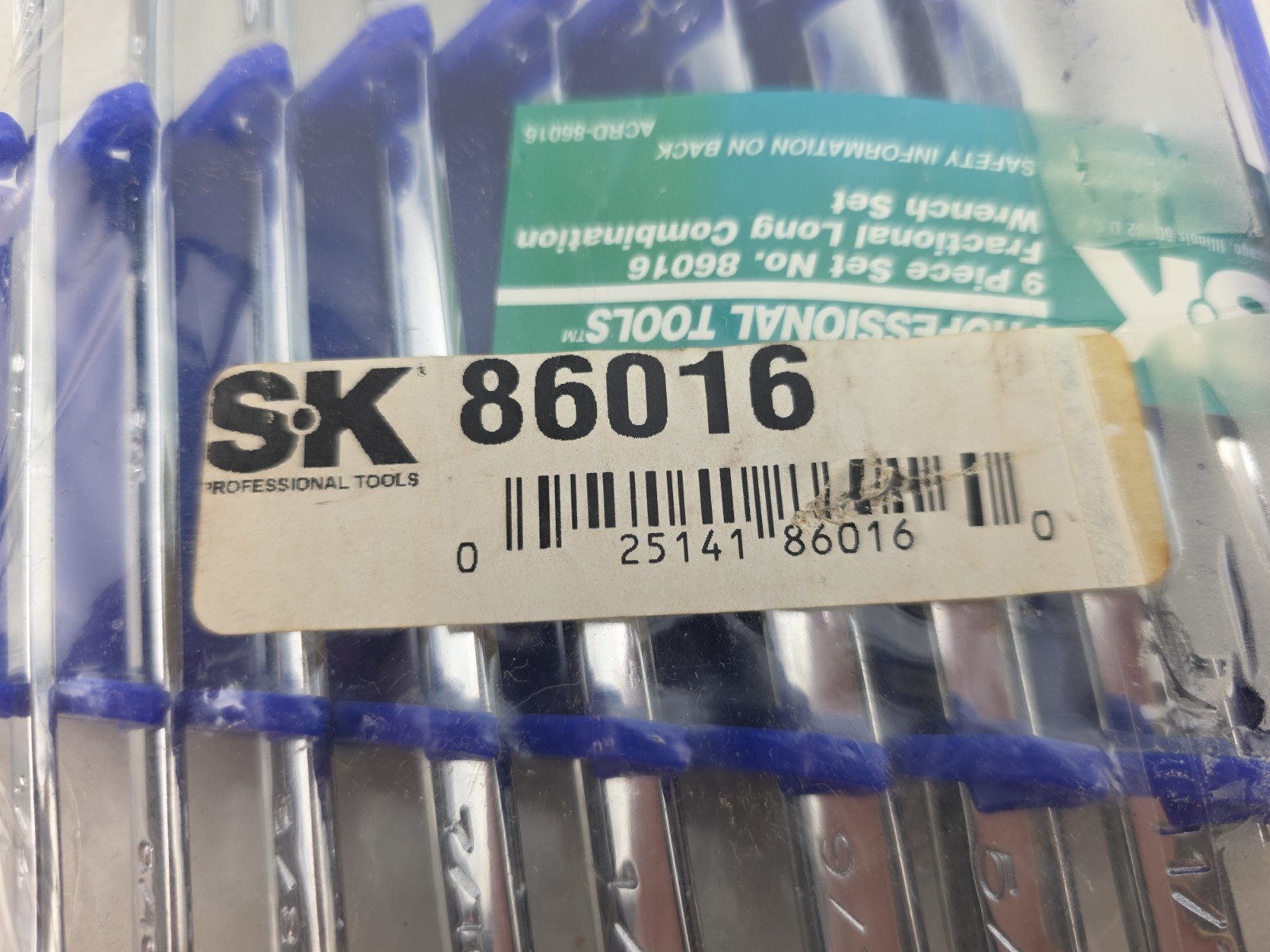 SK 86016 9 Pc SAE Long Combination Wrench Set USA SuperKrome Factory Sealed NOS