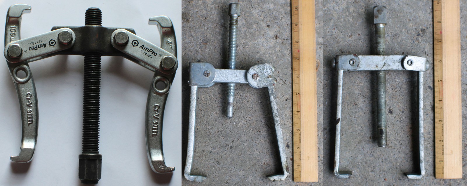 Lot of 3 Jaw Gear Puller Tools Ajustable, Ampro T74163 100 mm + Japan +