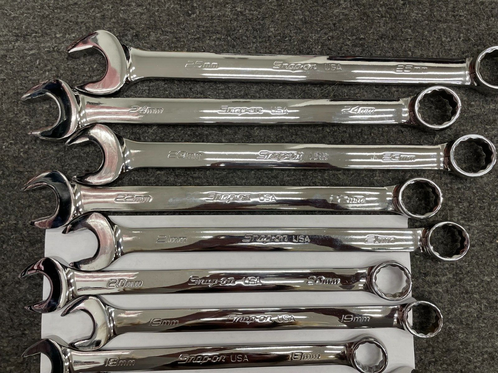 Snap-on Tools USA NEW 19pc METRIC Flank Drive Plus Combo MASTER Wrench Set