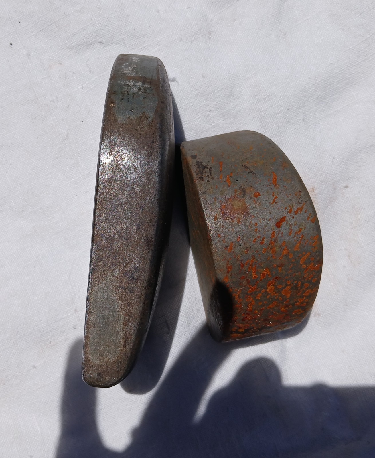 Two Steel Auto Bodywork Dolly’s Half Round, Half Curved Arch Anvils Metal Work