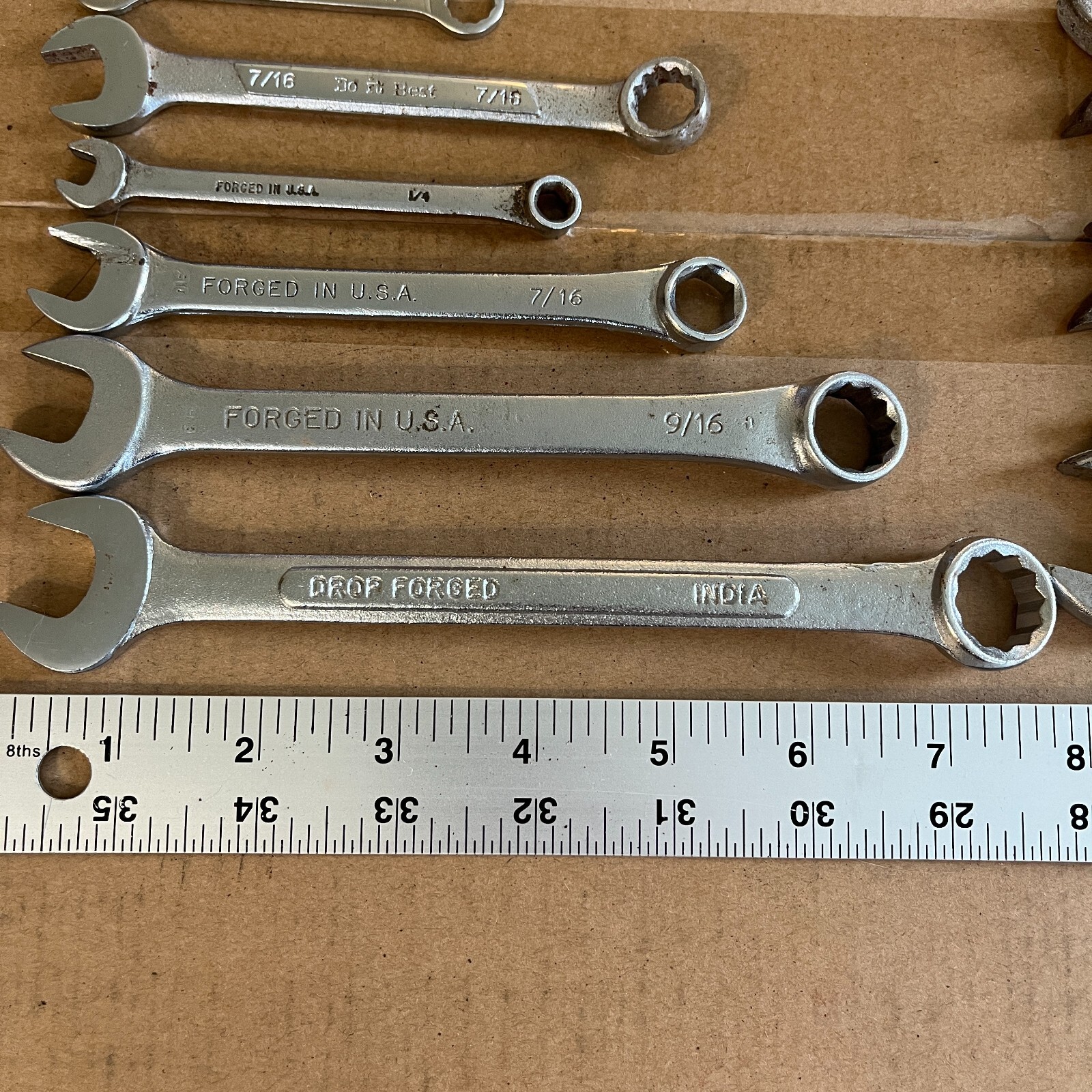 15 Combination Wrenches SAE Hand Tools Forged Steel – Lot of 15 Vintage