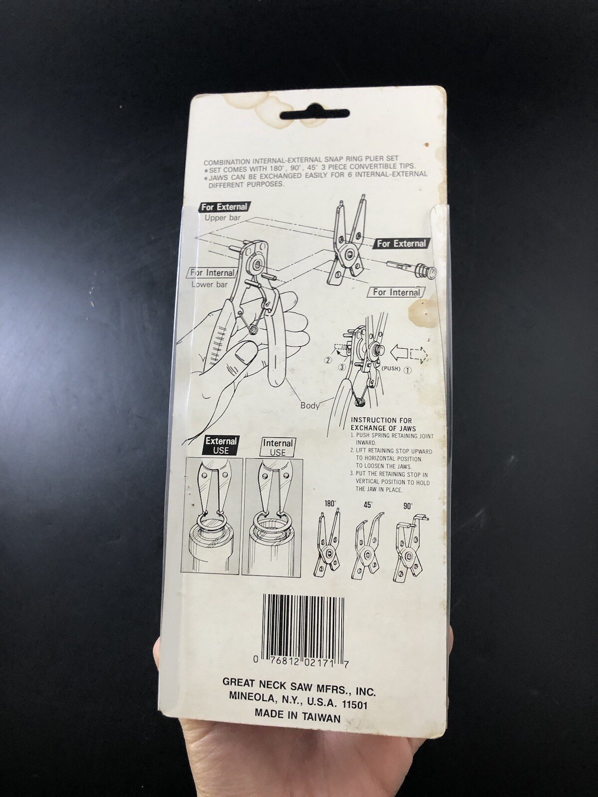Combination Snap Ring Pliers Set Internal And External Ve9