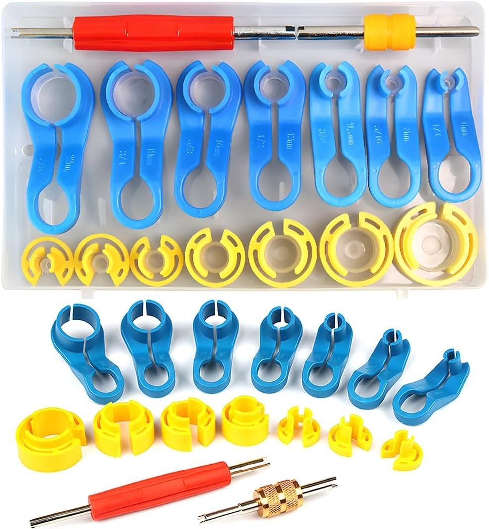 Car AC Fuel Line Disconnect Removal Tool Set, 16 Pcs 1/4 3/8 1/2 5/8 3/4 7/8 …