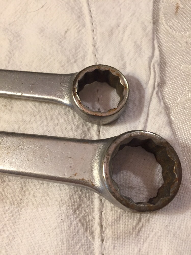 Vintage Pair Par-X Tools USA 12pt Combination Wrenches 3/4″ BO24, 7/8″ BO28